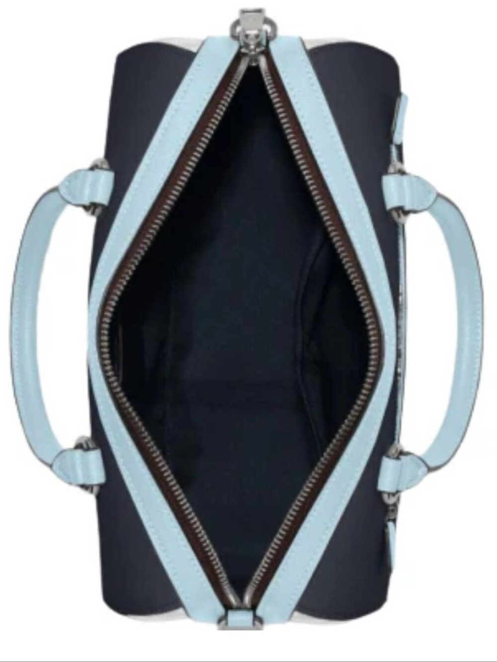 Coach RARE Rowan Colorblock Satchel Crossbody Purse Midnight Blue Chalk Bag - Picture 4 of 16